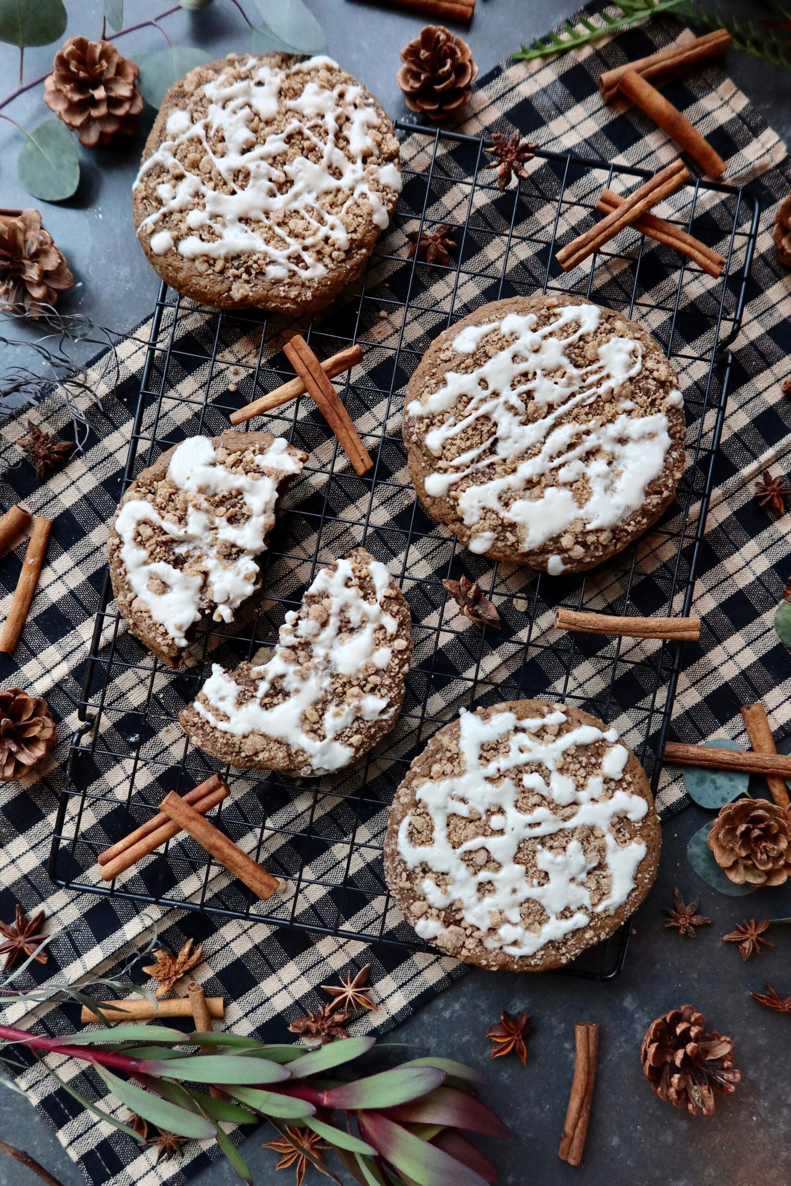 Healthy Coffee Cake Chai Latte Cookies with Maple Yogurt Glaze