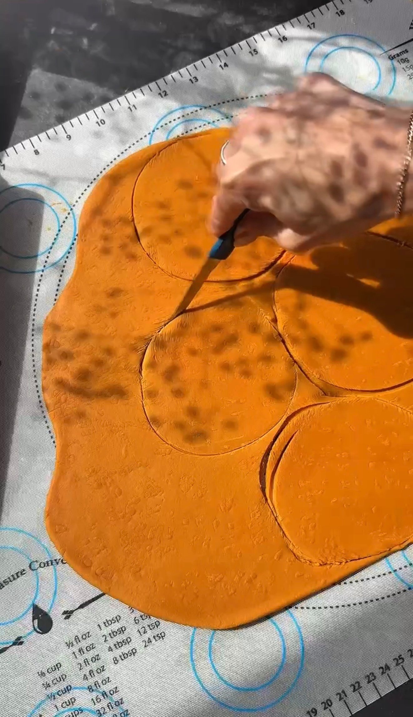 Step 3 of making carrot ravioli with whipped sweet potato lemon filling