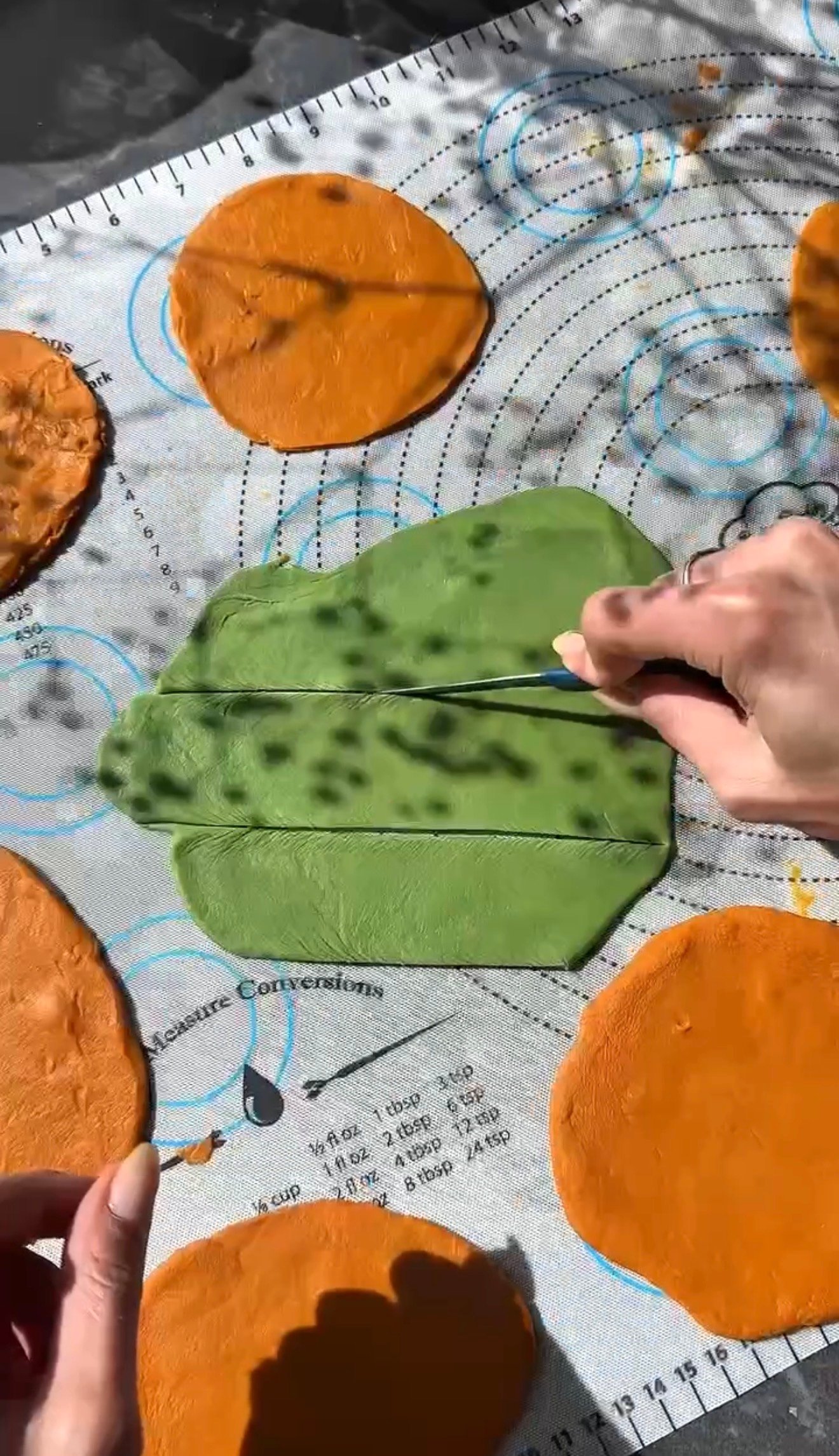 Step 4 of making carrot ravioli with whipped sweet potato lemon filling