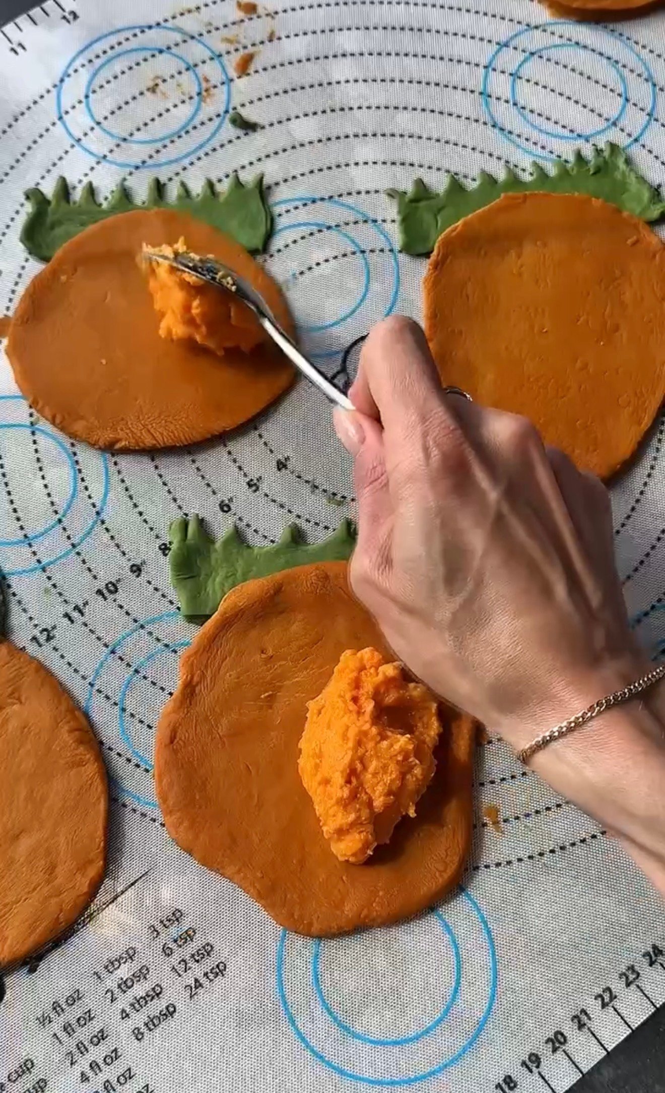 Step 7 of making carrot ravioli with whipped sweet potato lemon filling