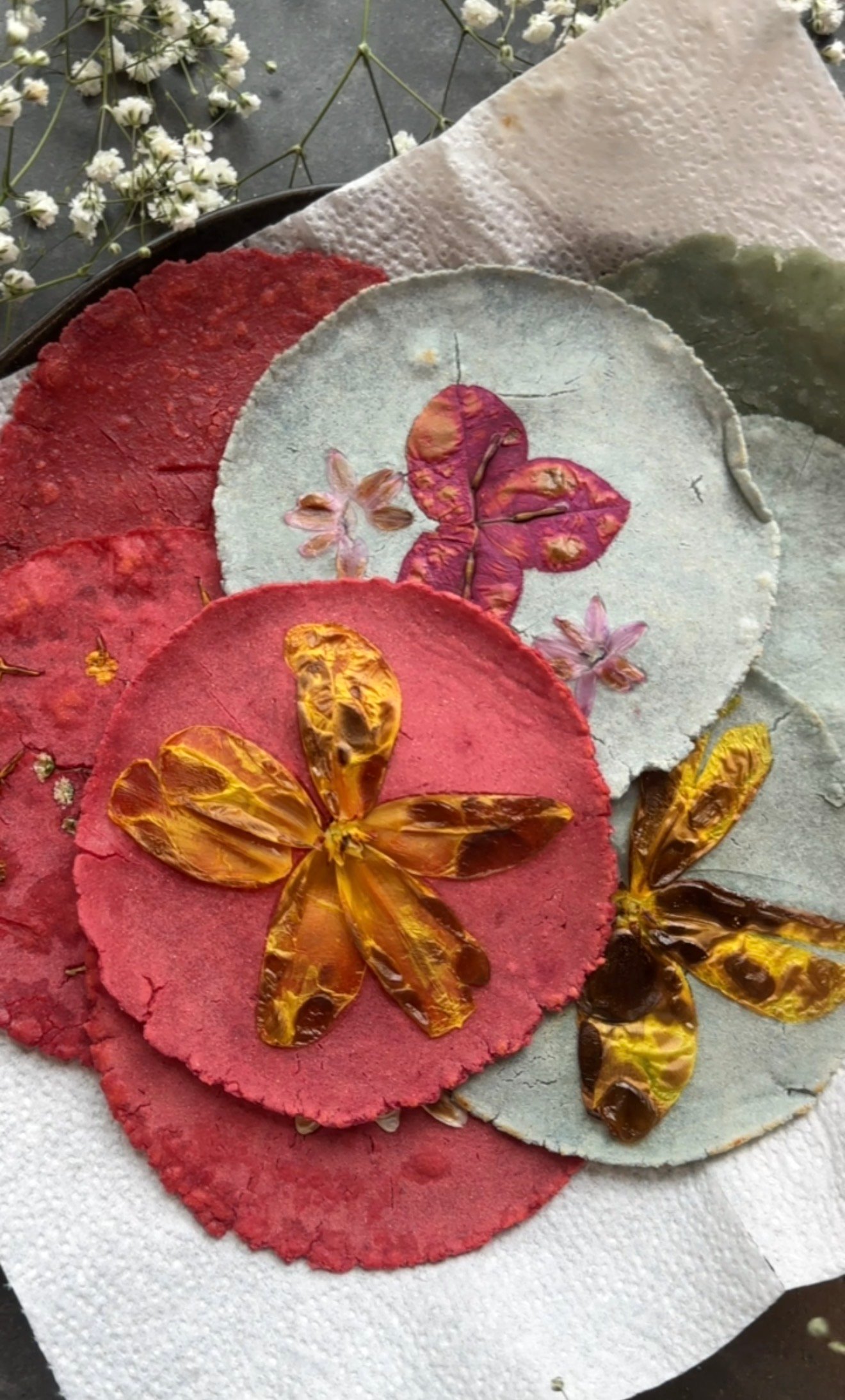 Botanical tortillas after being cooked