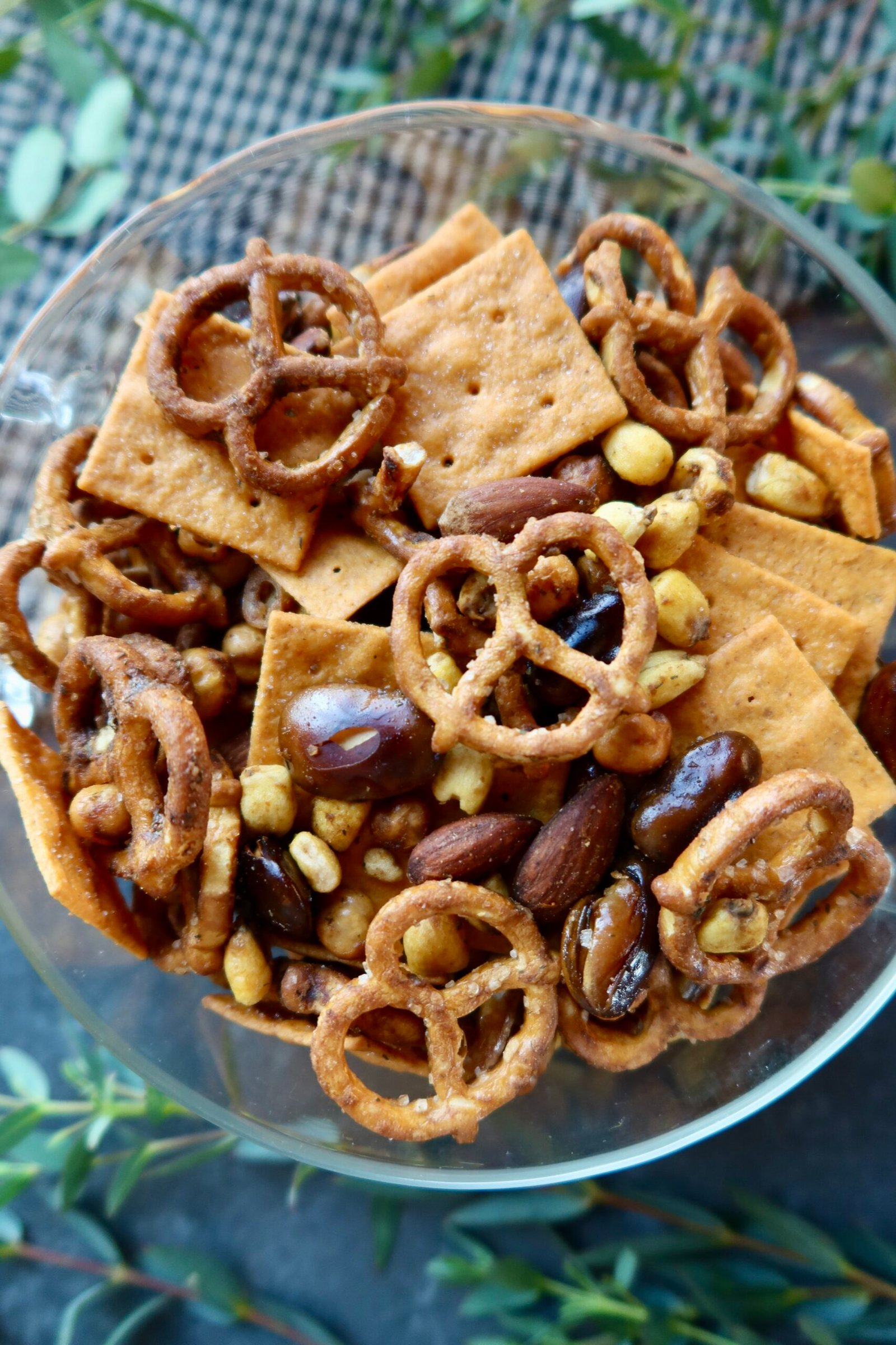 Spanish aperitivo party mix with crispy chickpeas roasted fava beans almonds and corn nuts