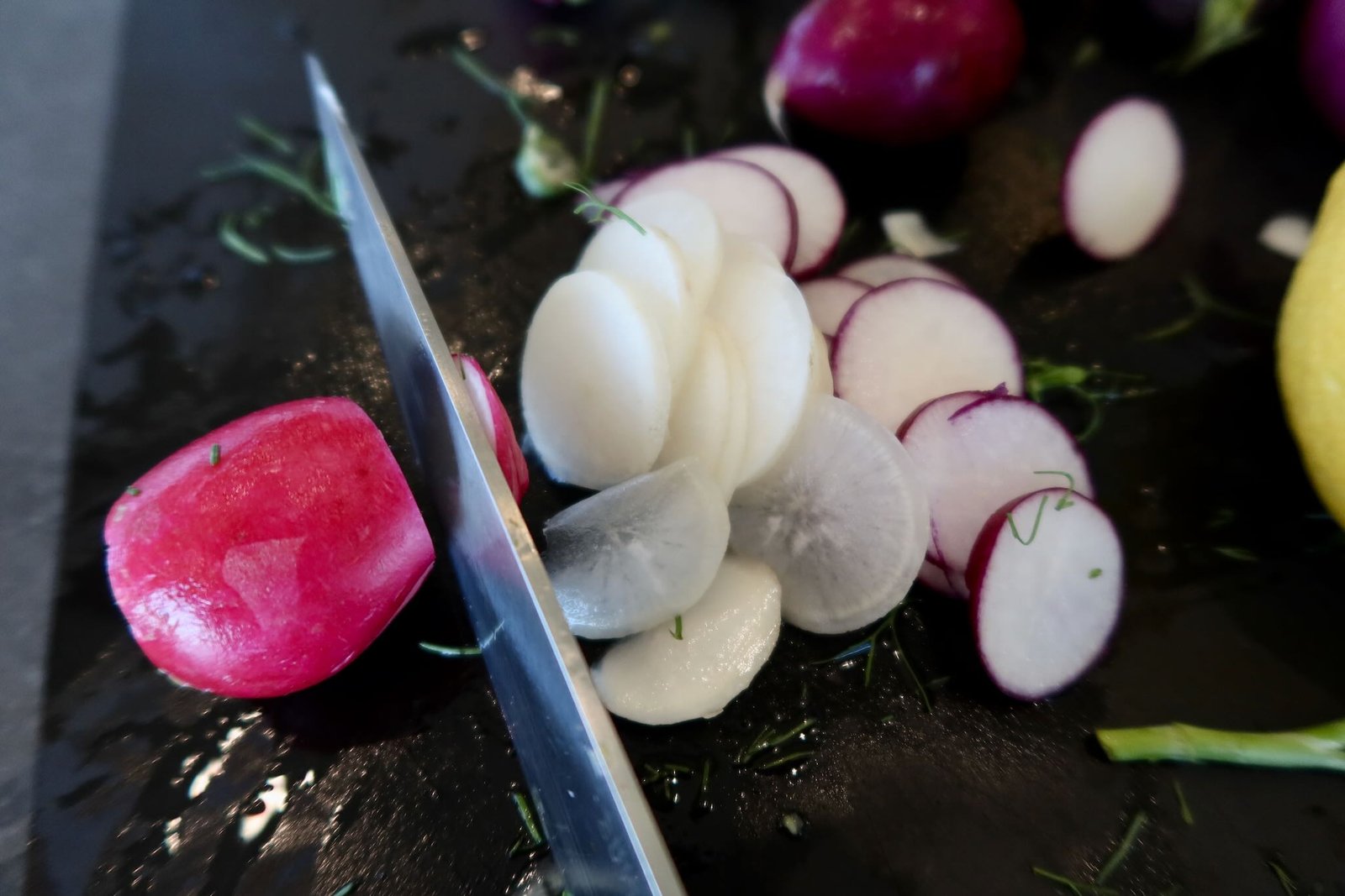 Step of making bright spring salad with roasted fennel and citrus vinaigrette