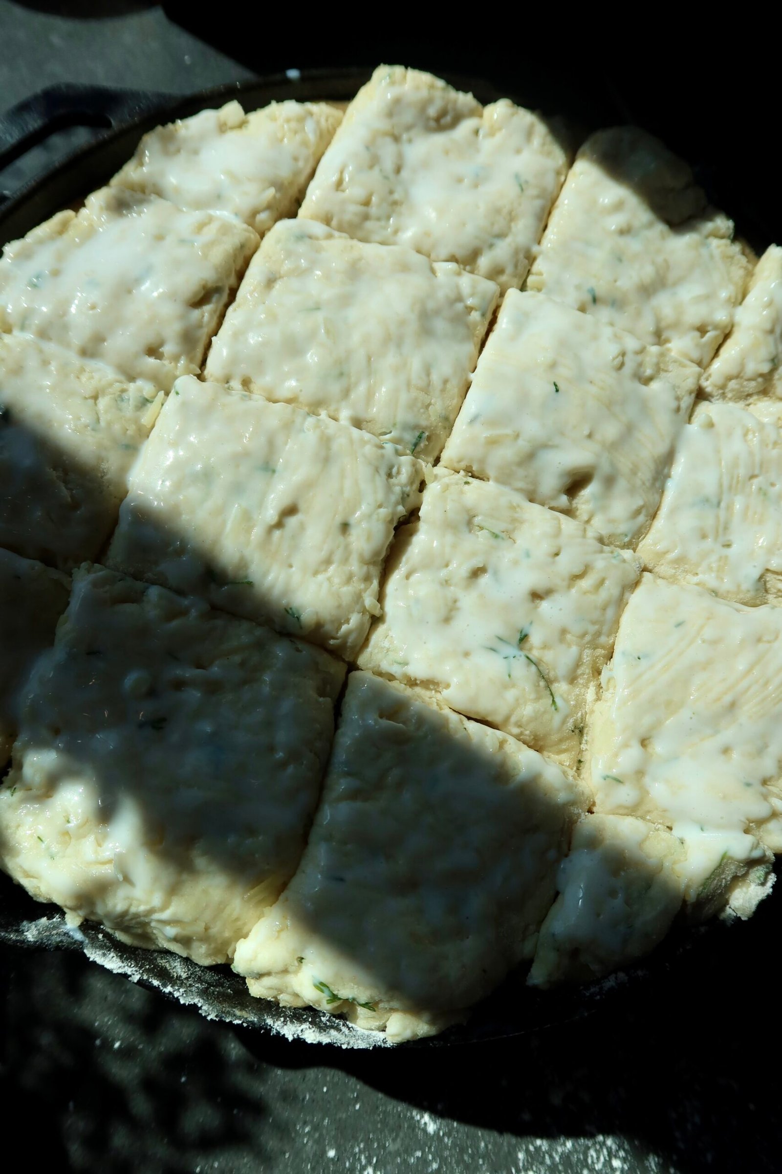 Apple cider chicken and corn biscuit cobbler with cheddar chive biscuits