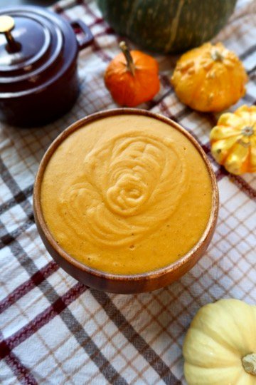 Creamy pumpkin mac and cheese with butternut squash, sharp cheddar, gouda and fresh sage