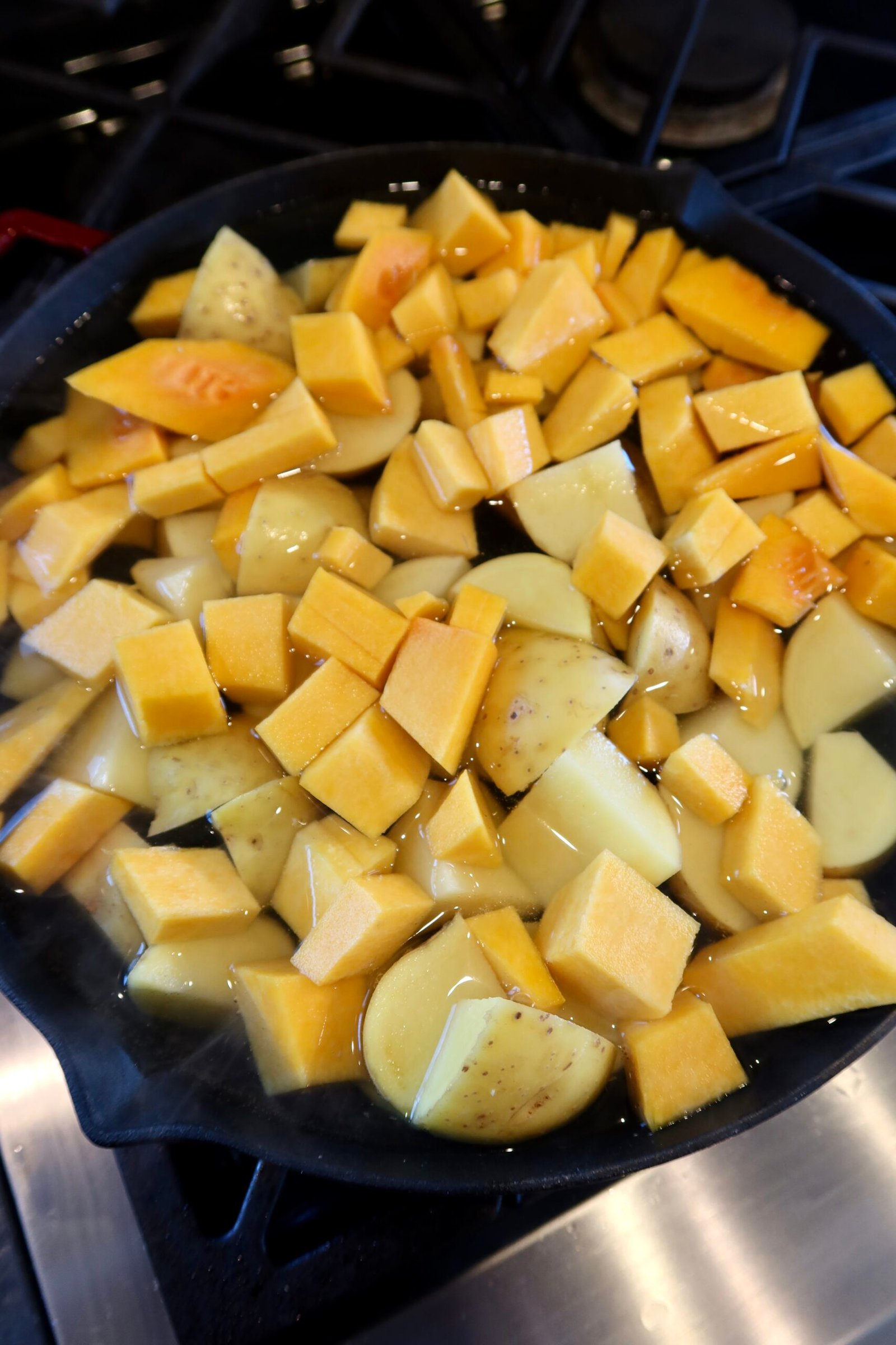 Creamy pumpkin mac and cheese with butternut squash, sharp cheddar, gouda and fresh sage